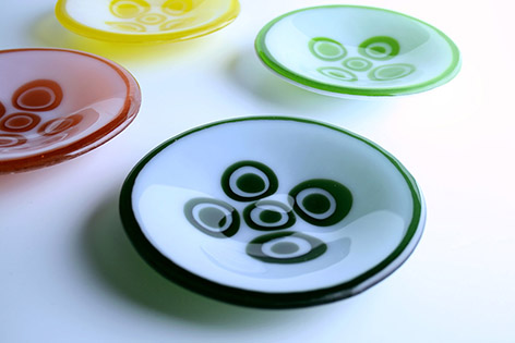 "Candy Plates", fused glass dishes