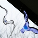 "Freedom" ; Fused glass birds
