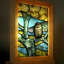 "Strange Kingdom":, stained glass light-box.