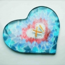 Icelandic glass heart-shaped wedding gift  with lustred detail