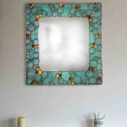 Mirror with Tiffany Glass Border