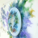 Fused glass wall panel, Addenbrooke's Hospital