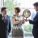 Jayne Ford presenting Mayor's Roundel