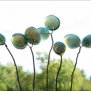 "Seedlings"; glass and copper
