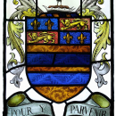 Buxton Dome, freelance restoration, Manners peacock heraldic panel