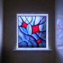 "Kites": Painted, Leaded Window Panel