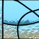 Leaded window panel with fused glass texture (detail)